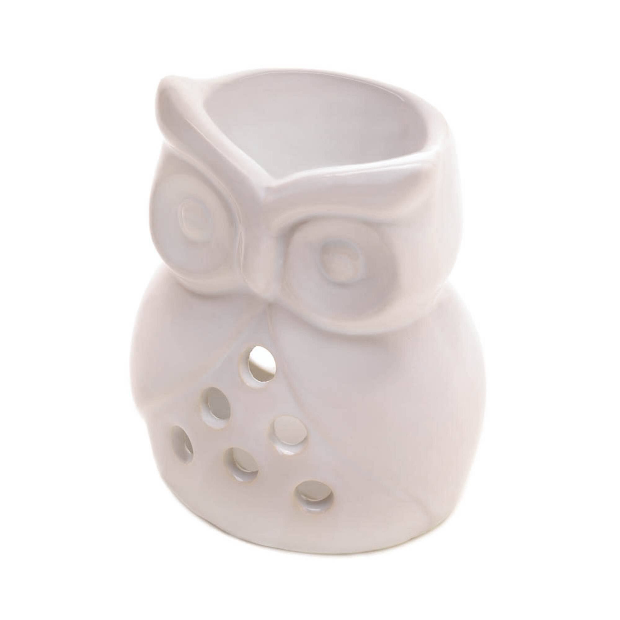 4" Ceramic Charming Owl Candle Oil Warmer